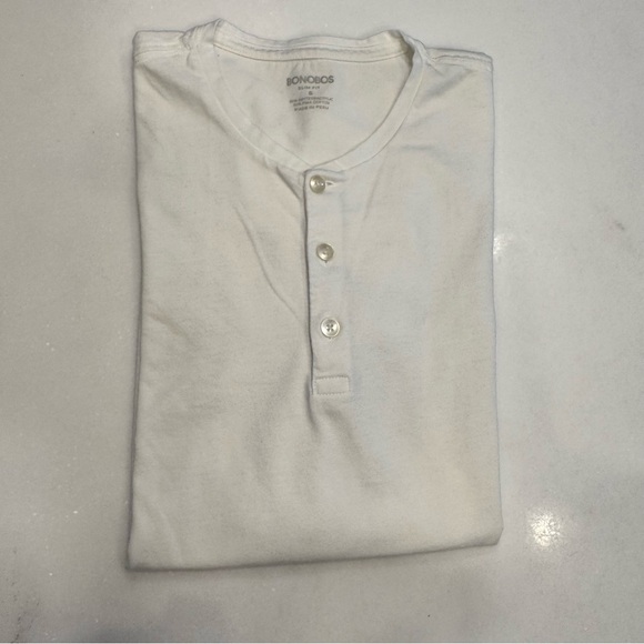 Bonobos Men’s Performance Henley Tee Shirt Slim Fit White Sz Small - Picture 3 of 10